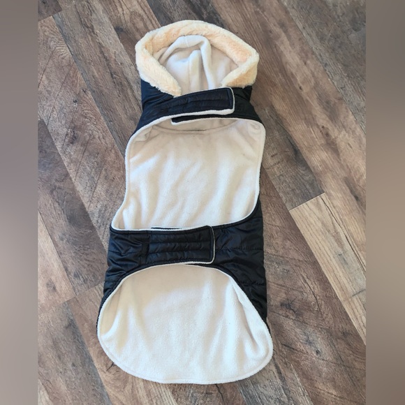 American Kennel Club fleece lined quilted hooded dog coat size L - Picture 2 of 4